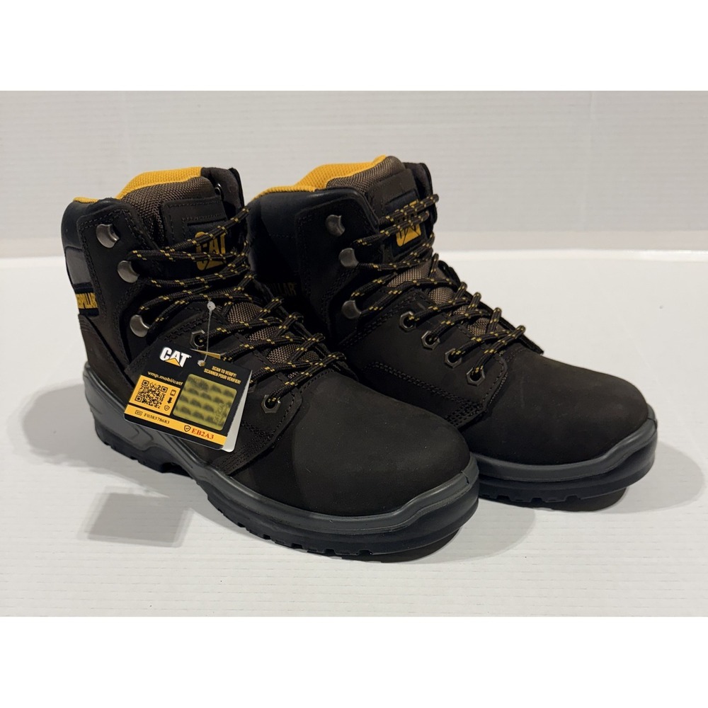CAT Caterpillar P91672 Striver Steel Toe EH Brown Work Boots - Men's Size 8 Wide